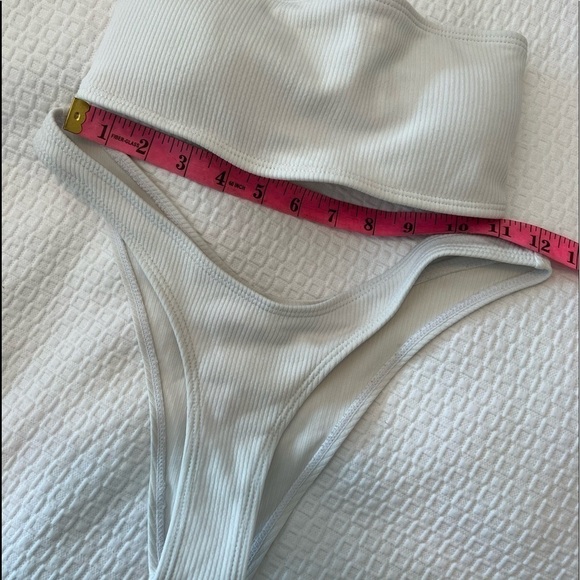 ZAFUL Women's White Bandeau Bikini Set High Cut Strapless Sexy Bathing Suit - Picture 11 of 11